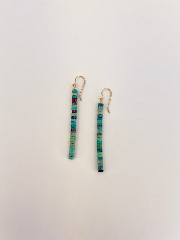 April Martin Beaded Turquoise Earrings - Romantiques