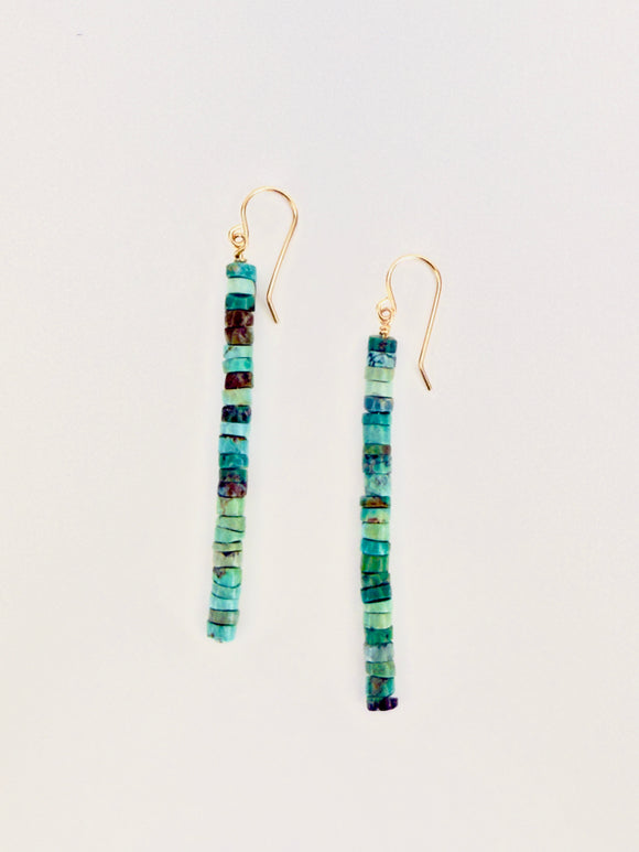 April Martin Beaded Turquoise Earrings - Romantiques
