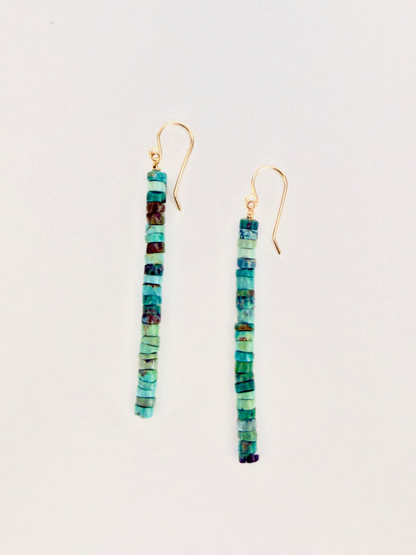 April Martin Beaded Turquoise Earrings - Romantiques