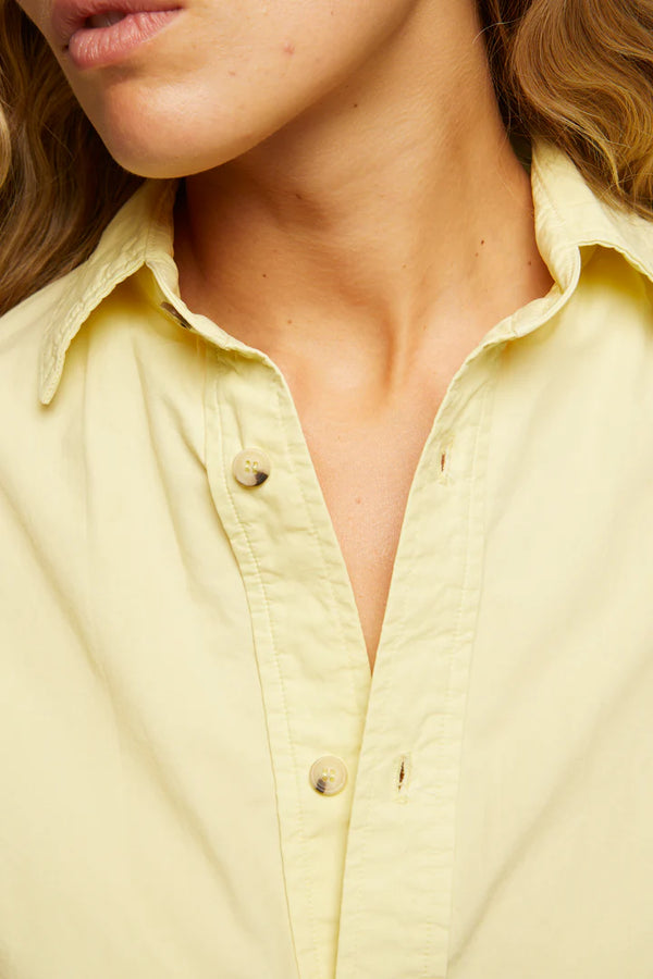 James Chutte Cotton Poplin Button Down Banana In Yellow - Romantiques