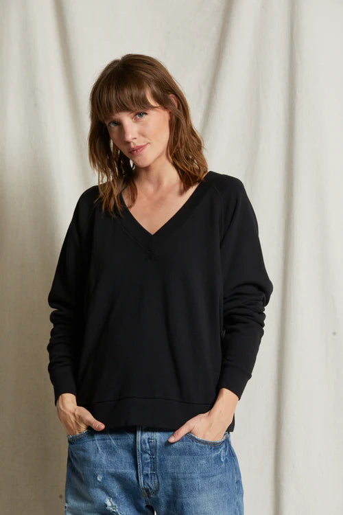 Sinead French Terry V-Neck Sweatshirt - Romantiques