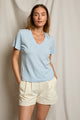 Perfect White Tee Hendrix Lightweight Cotton Boxy V-Neck Tee in - Romantiques