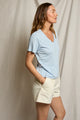 Perfect White Tee Hendrix Lightweight Cotton Boxy V-Neck Tee in - Romantiques