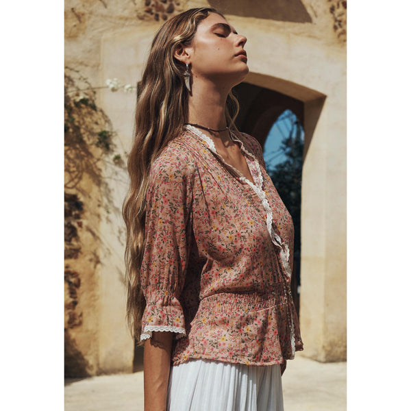 Spell Mimi Rose Blouse in Pink Posey - Romantiques