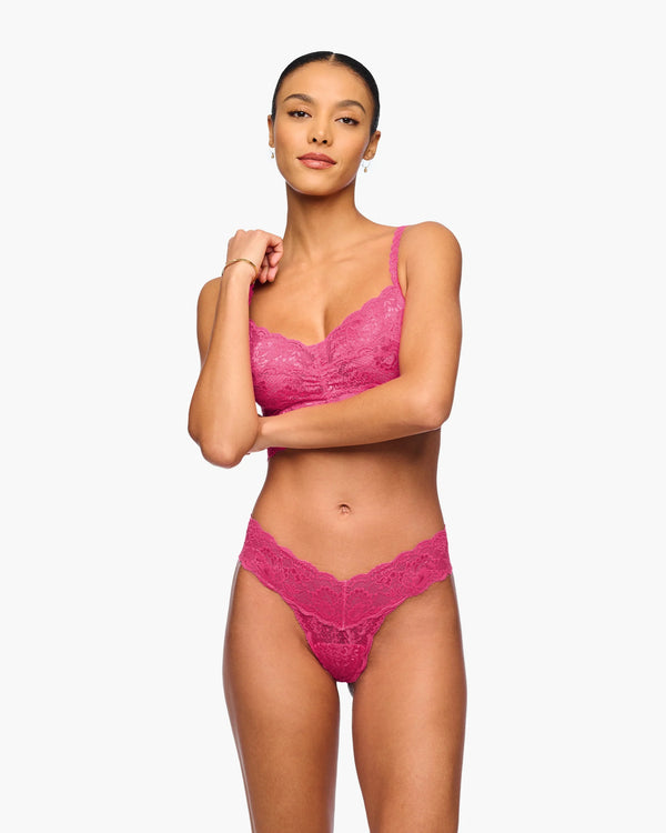 Cosabella Never Say Never Low Rise Cutie Thong in Rosa Caldo - Romantiques