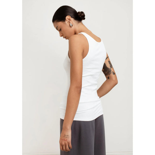 Mara Tank Top in White - Romantiques
