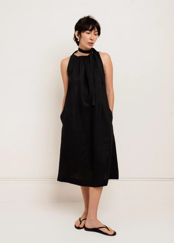 Lillian Midi Dress in Black - Romantiques
