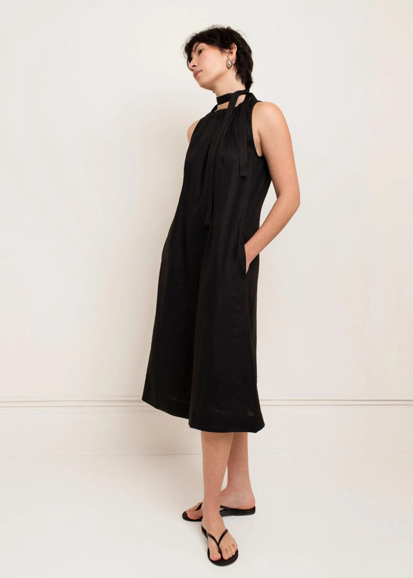 Lillian Midi Dress in Black - Romantiques