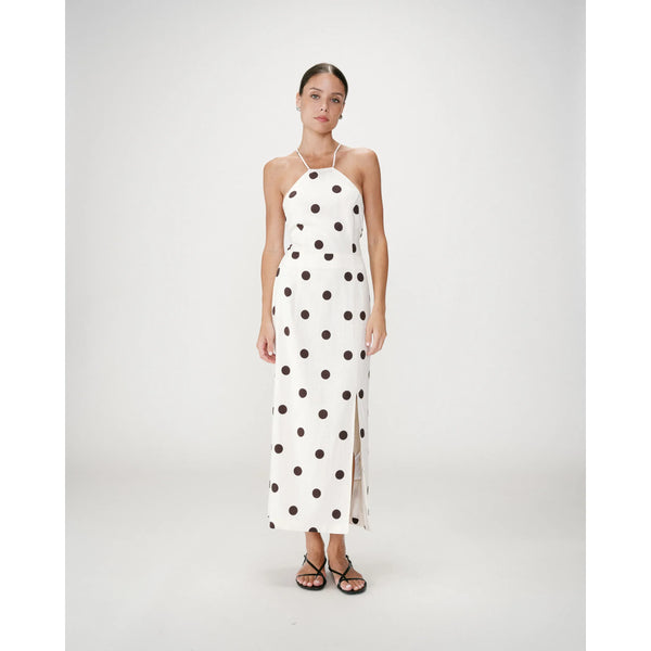 Wyella Polka Dot Dress in Ecru - Romantiques