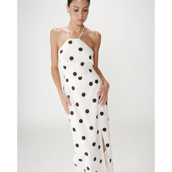 Wyella Polka Dot Dress in Ecru - Romantiques