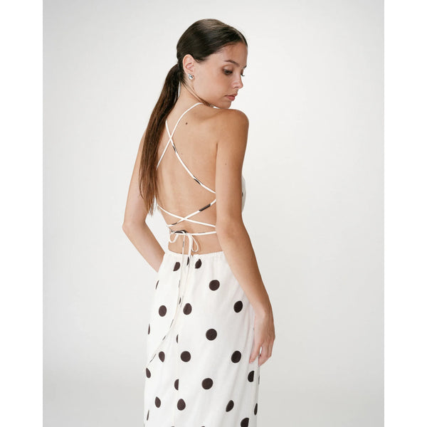 Wyella Polka Dot Dress in Ecru - Romantiques
