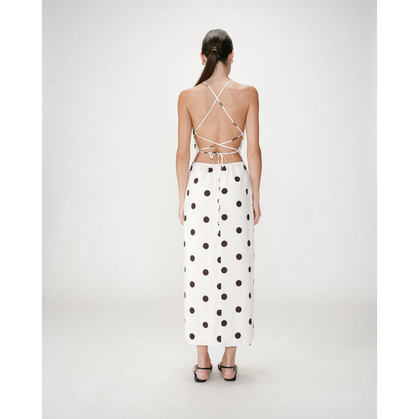 Wyella Polka Dot Dress in Ecru - Romantiques