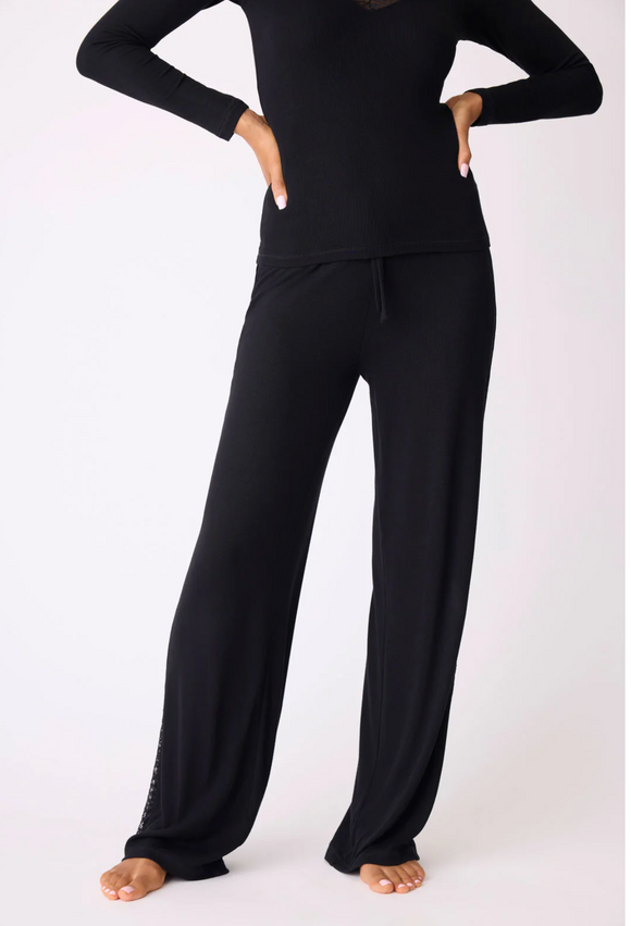 PJ Salvage Lacey Basics Pant in Black - Romantiques
