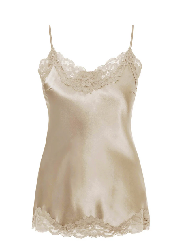 Gold Hawk: Silk Floral Lace Camisole In Perla
