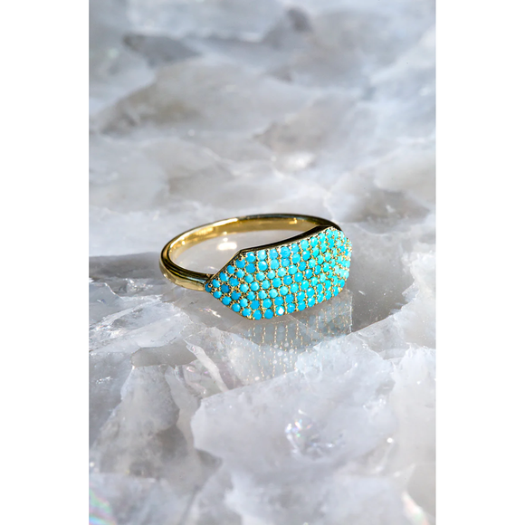 Native Gem ID Ring in Turquoise - Romantiques