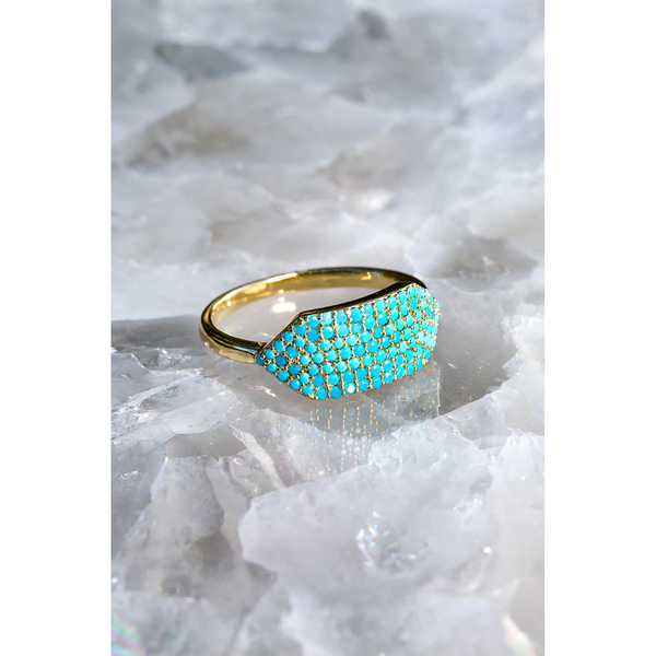 Native Gem ID Ring in Turquoise - Romantiques