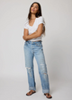 Stillwater Rib V-Neck Crop Baby Tee in White - Romantiques