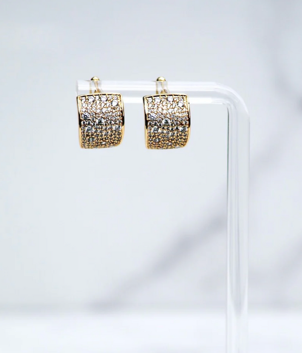 Pave 14k Gold Vermeil Huggies - Romantiques