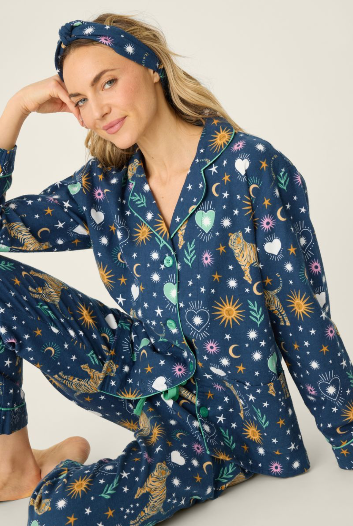 Wild At Heart Tiger Print Flannel PJ Set - Romantiques