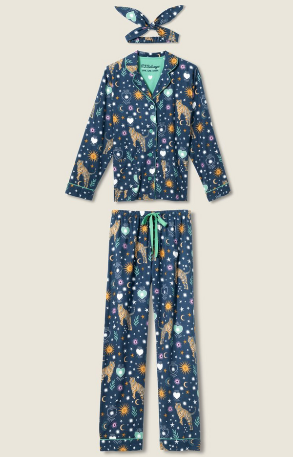 Wild At Heart Tiger Print Flannel PJ Set - Romantiques
