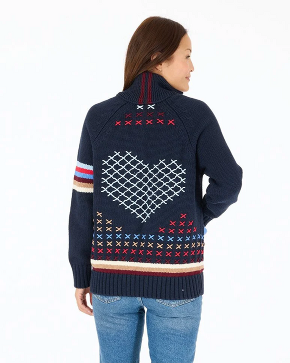 Kerri Rosenthal Imperfect Heart Cardigan Indigo Blue - Romantiques