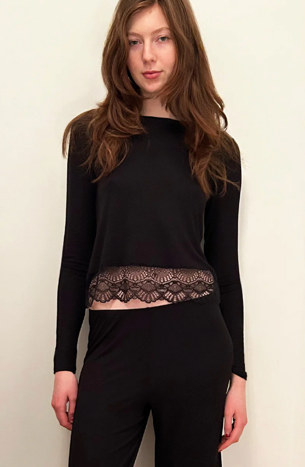 Venice Valerie Long Sleeve in Black - Romantiques