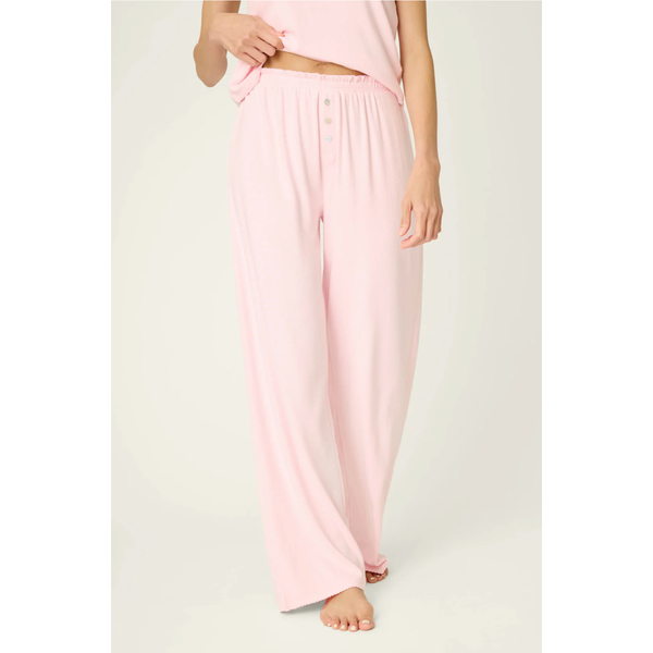 Pointelle Essentials Open Leg Pants in Ballet Pink - Romantiques