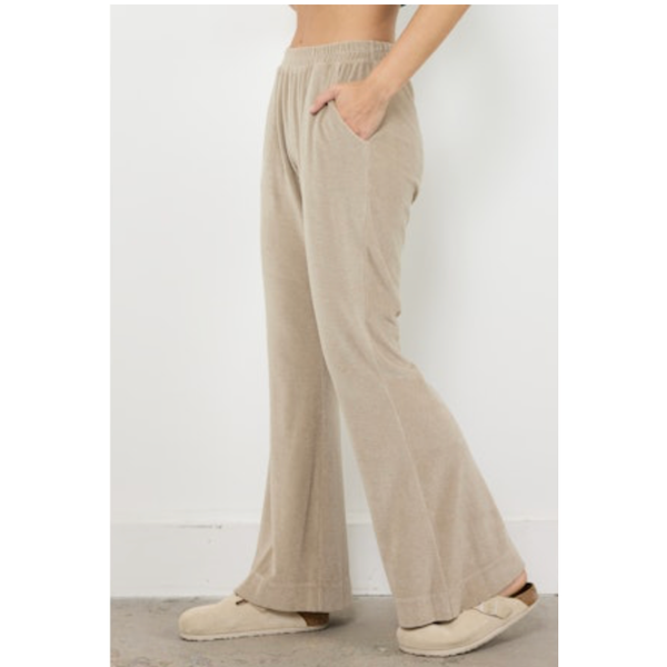 Santa Monica Velour Pant in Driftwood - Romantiques