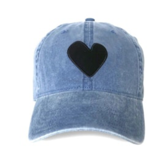 Kerri Rosenthal Baseball Hat Denim Imperfect Hear - Romantiques