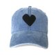 Kerri Rosenthal Baseball Hat Denim Imperfect Hear - Romantiques