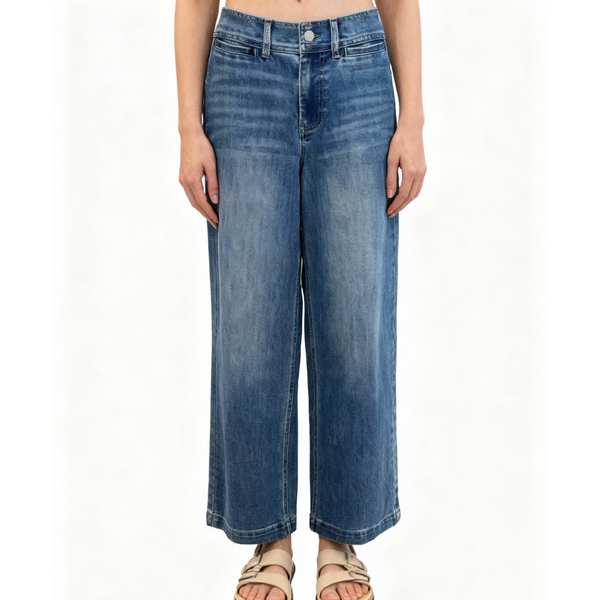 Oat NYC Billie Mid Rise Denim in Medium Wash - Romantiques