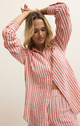 Z Supply Saturdays Stripe Shirt Crimson Crush - Romantiques