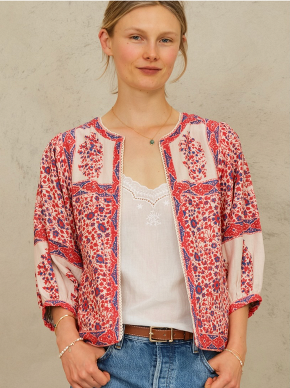 Della Printed Rose Jacket - Romantiques