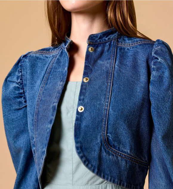 Damien Denim Jacket in Medium Denim - Romantiques