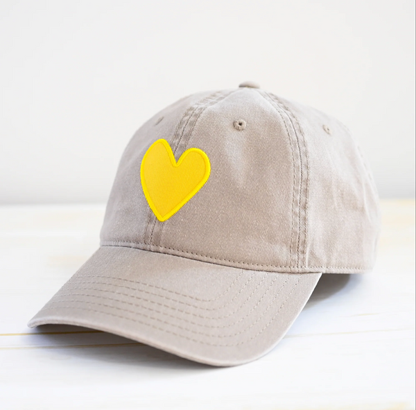 Kerri Rosenthal Baseball Heart Patch Hat in Sand & Sunshine - Romantiques