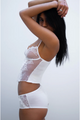 So Fine with Lace Wire Free Corset Camisole in White - Romantiques