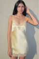 Silk Charmeuse Mini Silk Slip in Butter Yellow - Romantiques