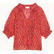 M.A.B.E. Ari Print Gathered Top - Red - Romantiques