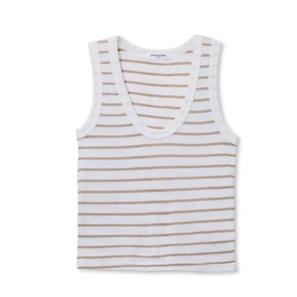 Khara Bra-Friendly Tank Driftwood/White Stripe - Romantiques
