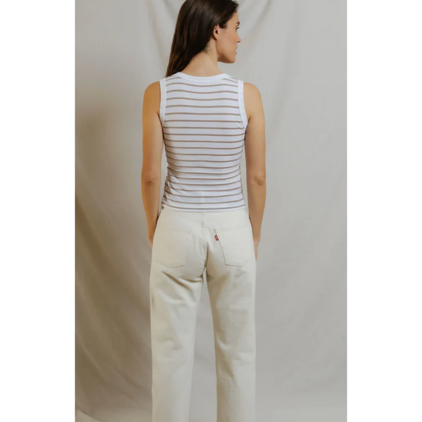 Khara Bra-Friendly Tank Driftwood/White Stripe - Romantiques