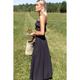 Smocked Maxi Skirt - Midnight Linen - Romantiques