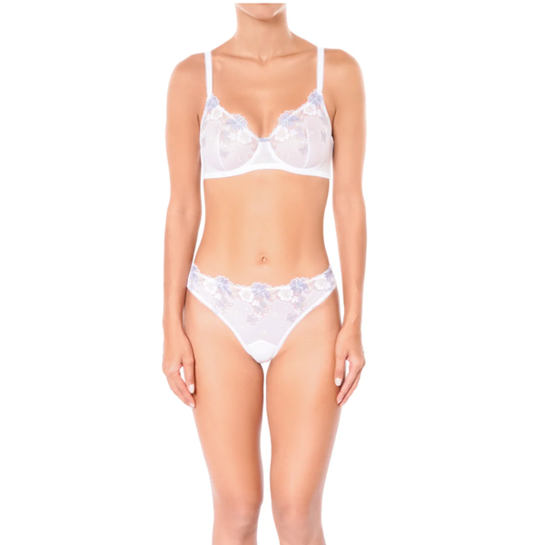 Sweet Sheer Embroidered Balconette Bra - Romantiques