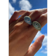 Native Gem Axel Chevron Ring in Emerald - Romantiques