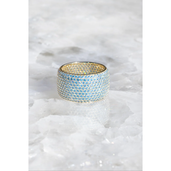 Native Gem Billionaire Ring in Aquamarine - Romantiques