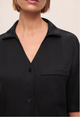 Tencel Woven Short Sleeve Top In Black - Romantiques