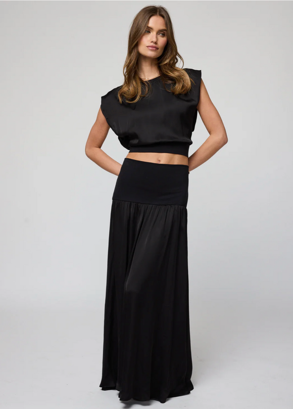 The Blake Maxi Skirt in Black - Romantiques
