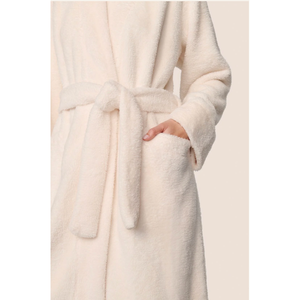 Renew Long Plush Robe in Ivory - Romantiques
