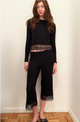 Venice Cropped Pants with Lace in Black - Romantiques
