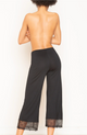 Venice Cropped Pants with Lace in Black - Romantiques