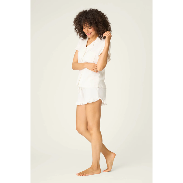 Pointelle Essentials 3-Piece Shorts Set in Ivory - Romantiques